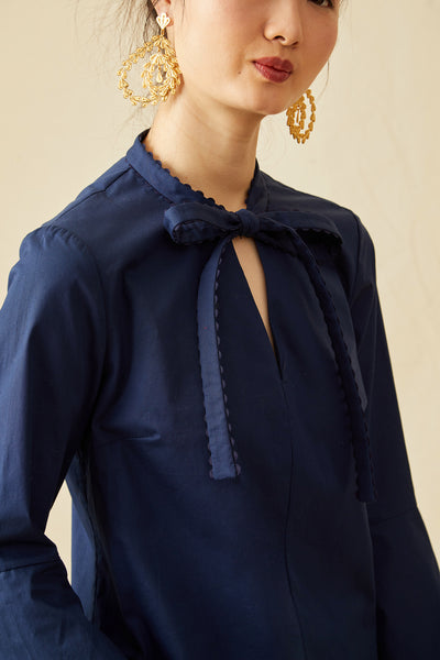 Matador Blouse - Navy – Charlotte Brody