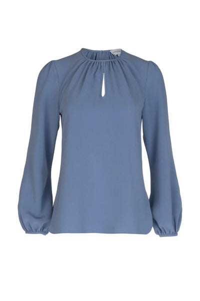 Keyhole Blouse - Smoky Blue