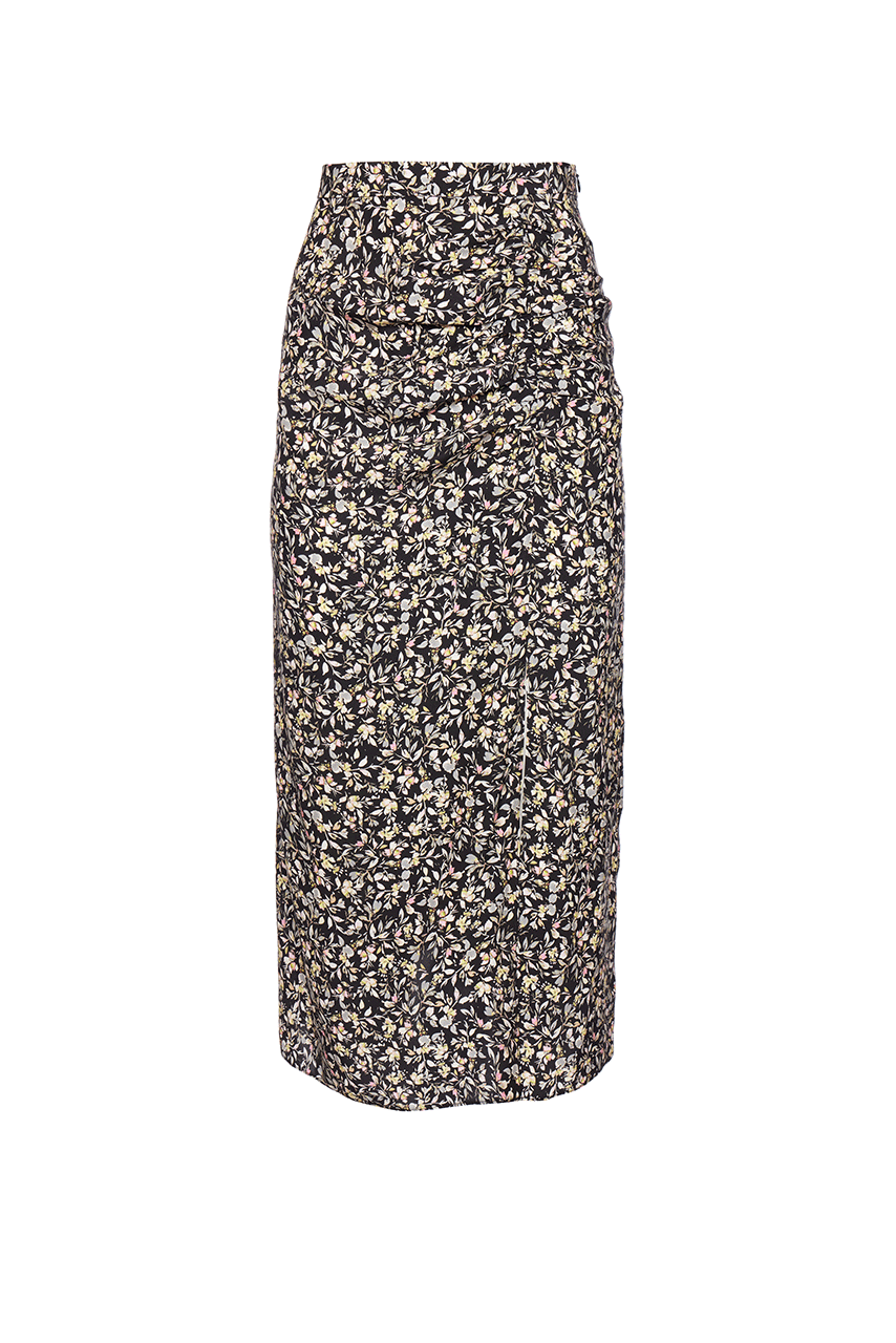 Serrana Skirt - Black Flores