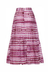 Tiered Midi Skirt - Pink Tie Dye