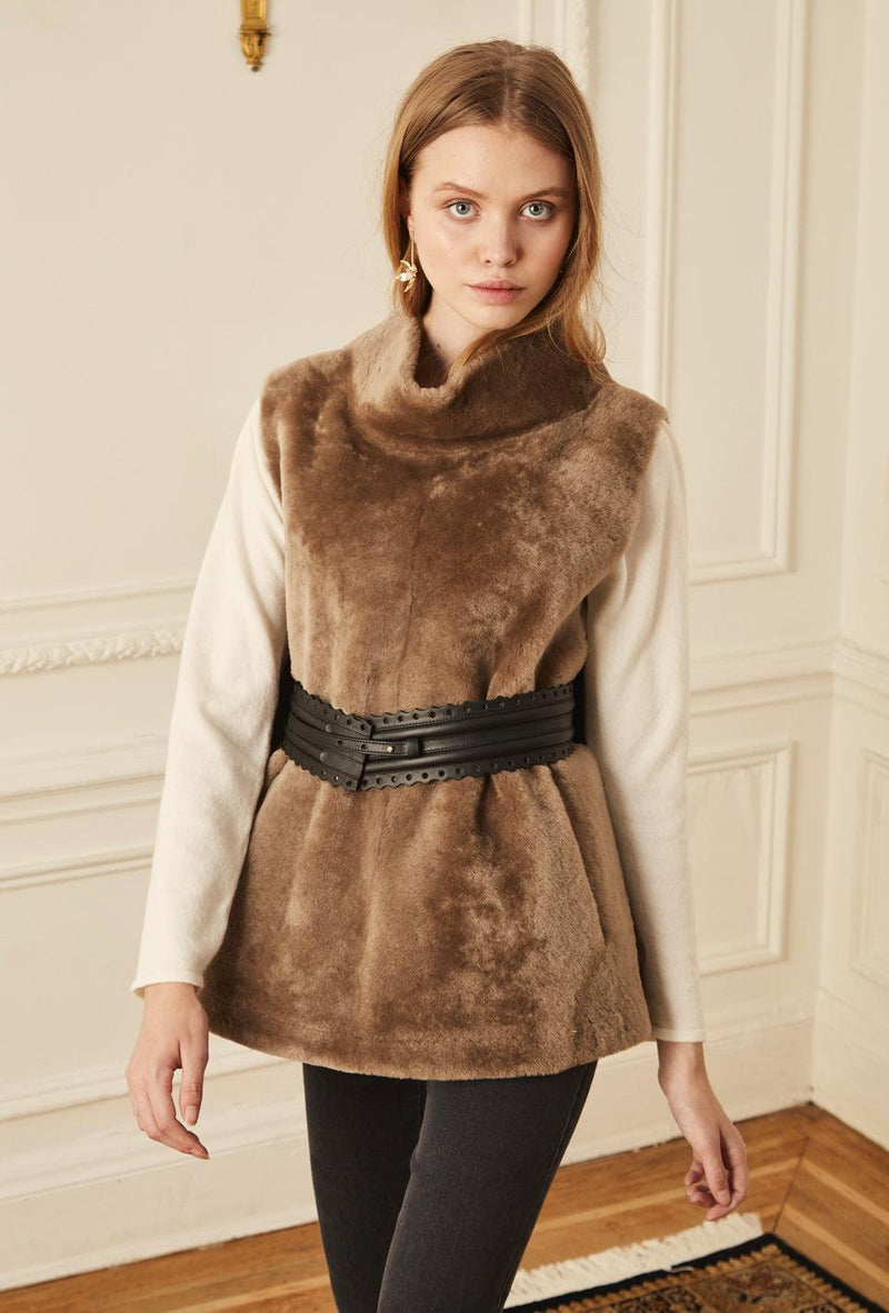 Shearling Tunic - Beige