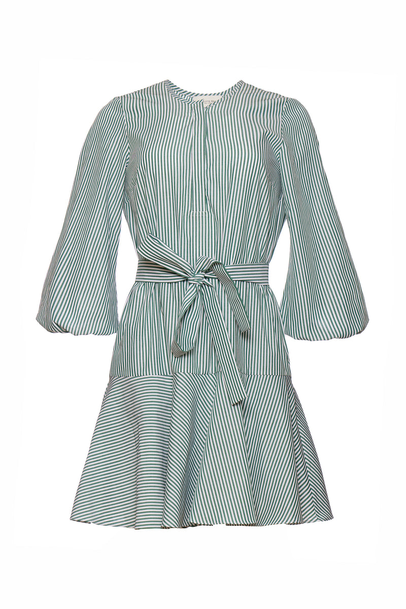 Barcelona Dress - Verde Stripe