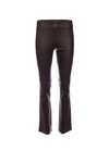 Full Length Leather Kick Flare Pant - Truffle