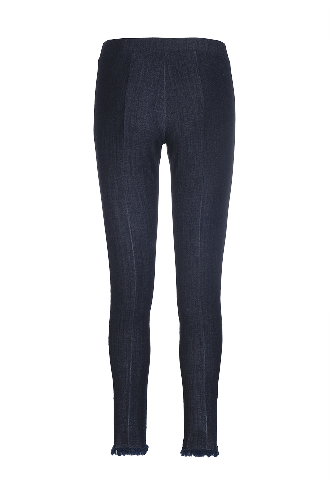 Denim Legging with Fringe Denim