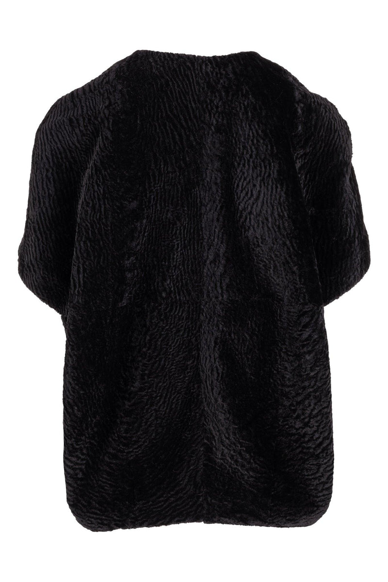 Shearling Cocoon Vest - Black