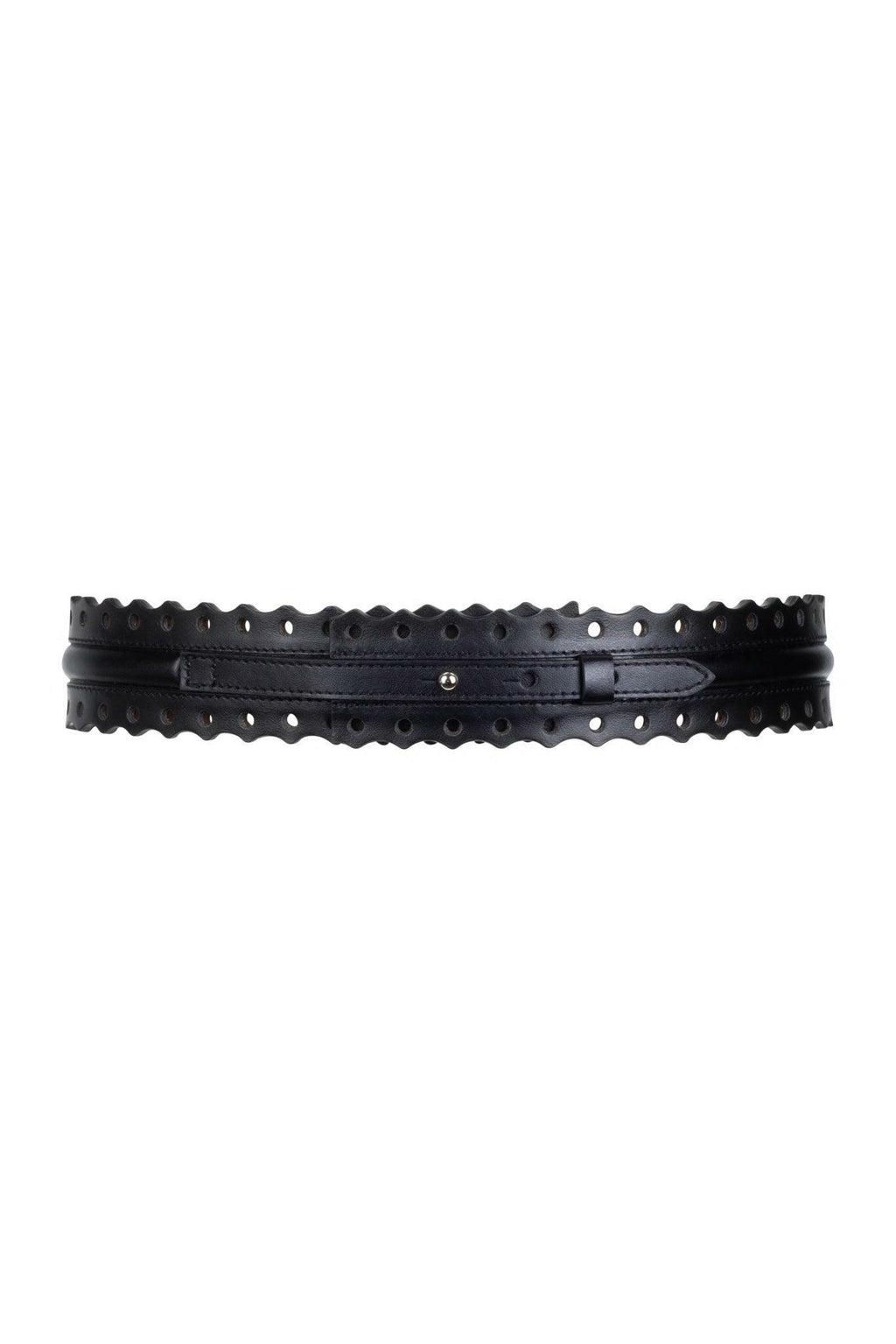 Slim Fretwork Belt - Navy