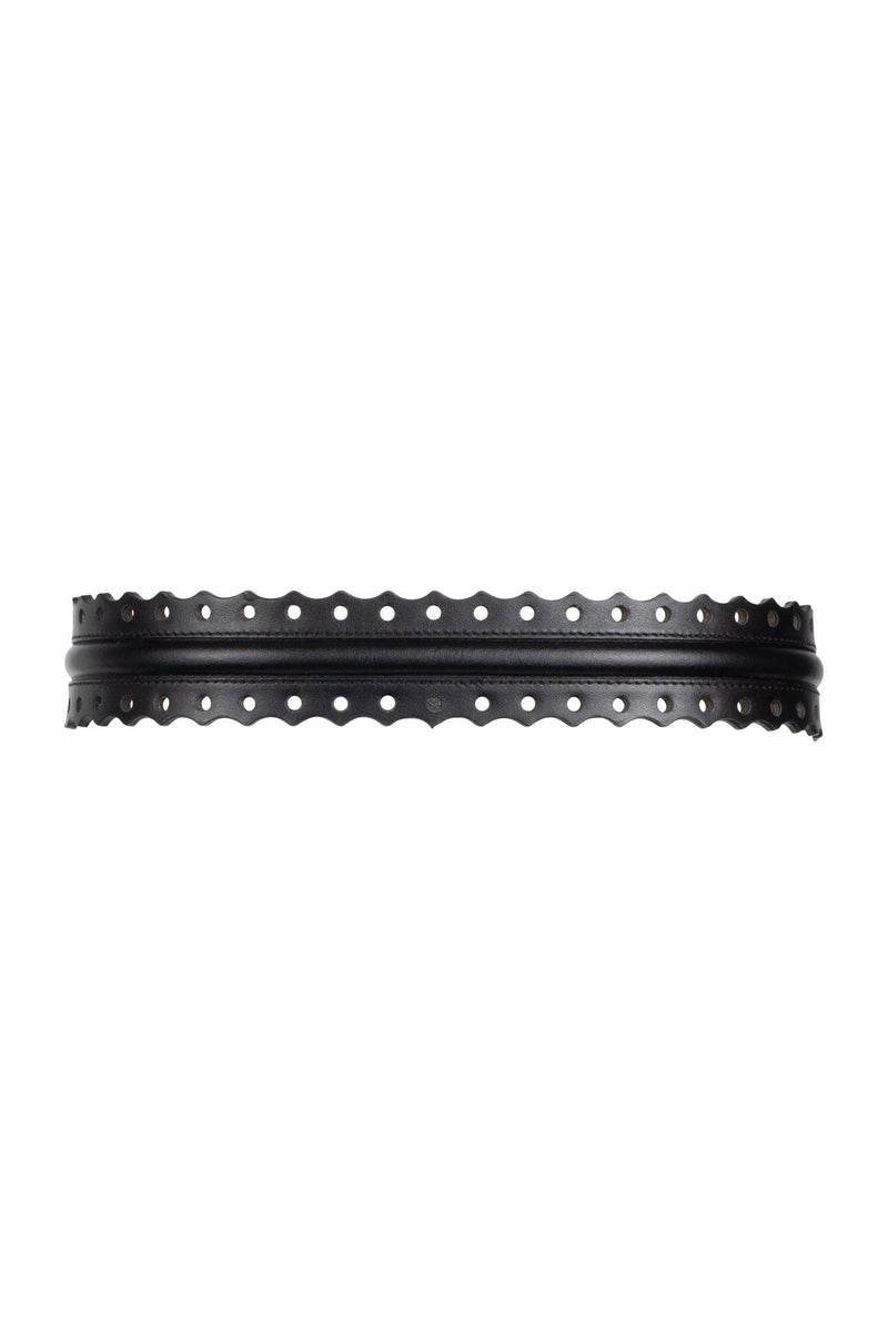 Slim Fretwork Belt - Black