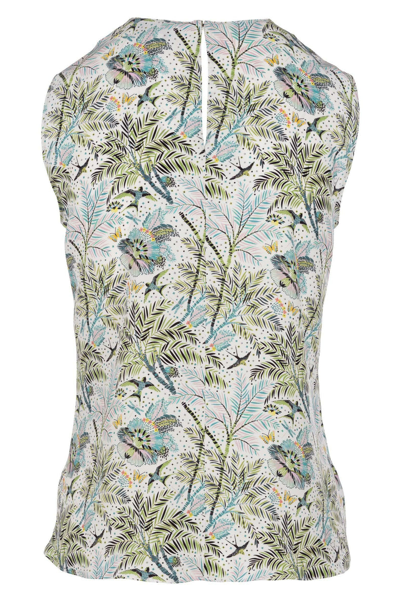 Sleeveless Ginger Blouse - Aqua Desert Oasis