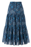 Tiered Midi Skirt - Navy Desert Oasis