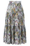 Tiered Midi Skirt - Sky English Garden