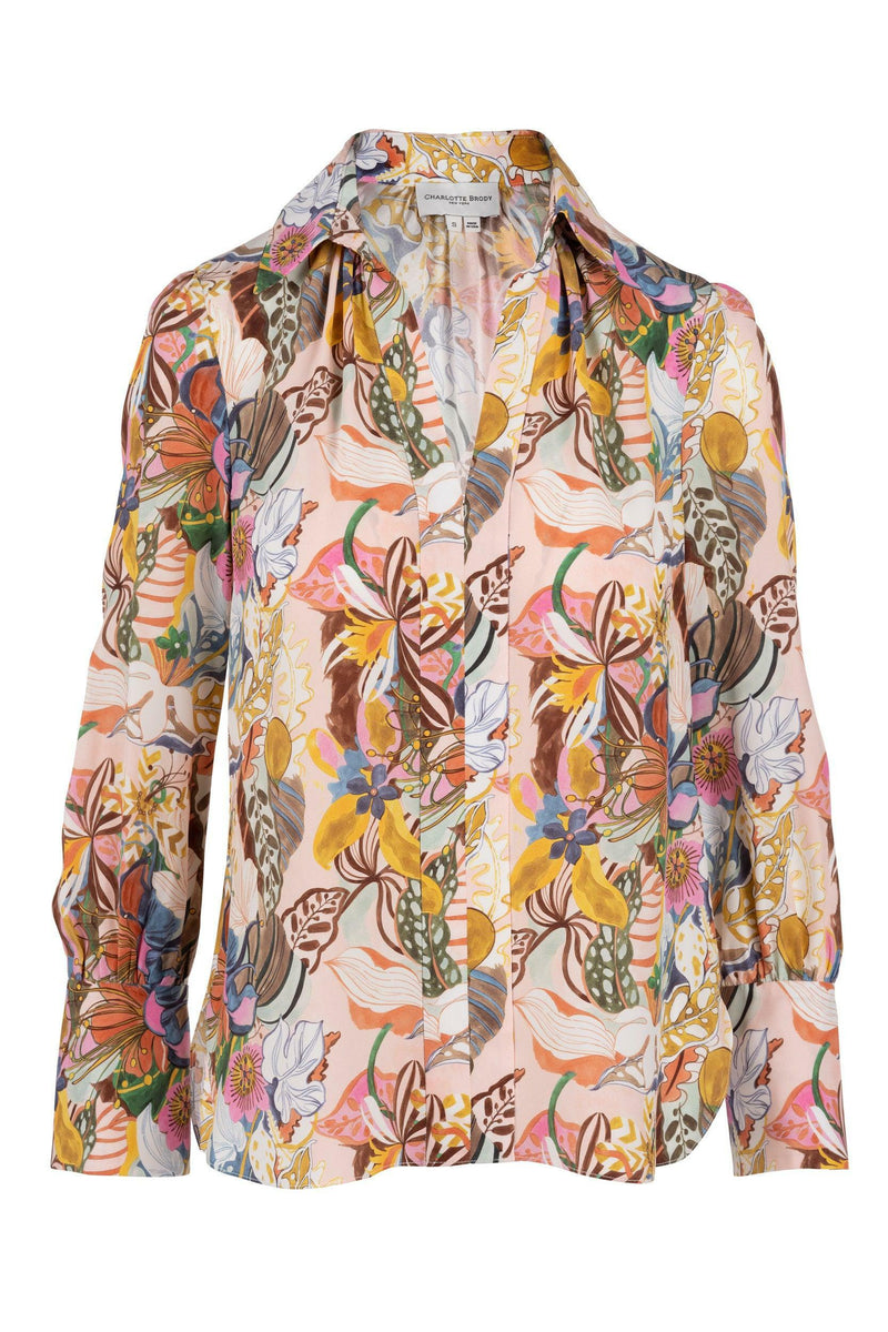 Laurel Blouse - Rainbow Groovy Blooms