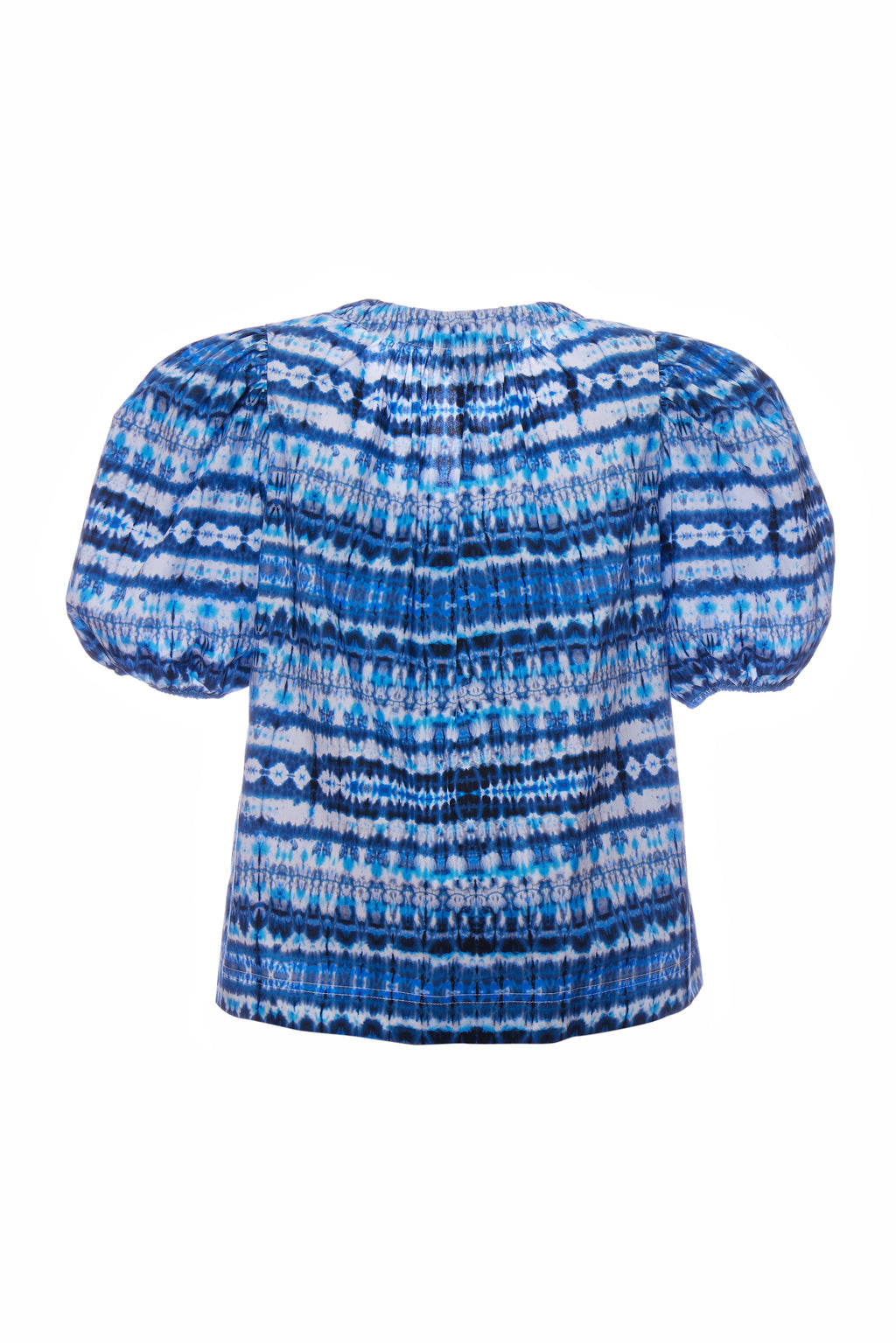 Puff Blouse - Blue Tie Dye