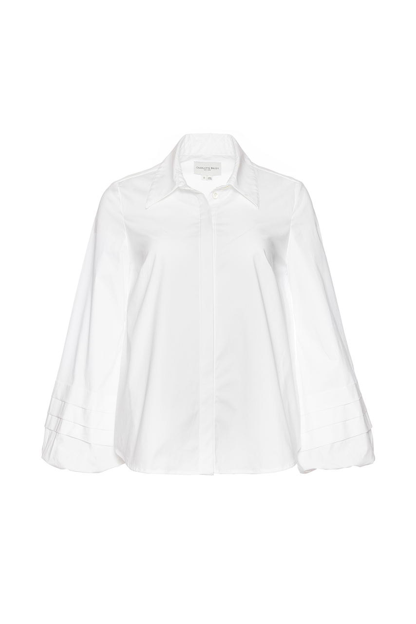 Trio Tuck Blouse - White