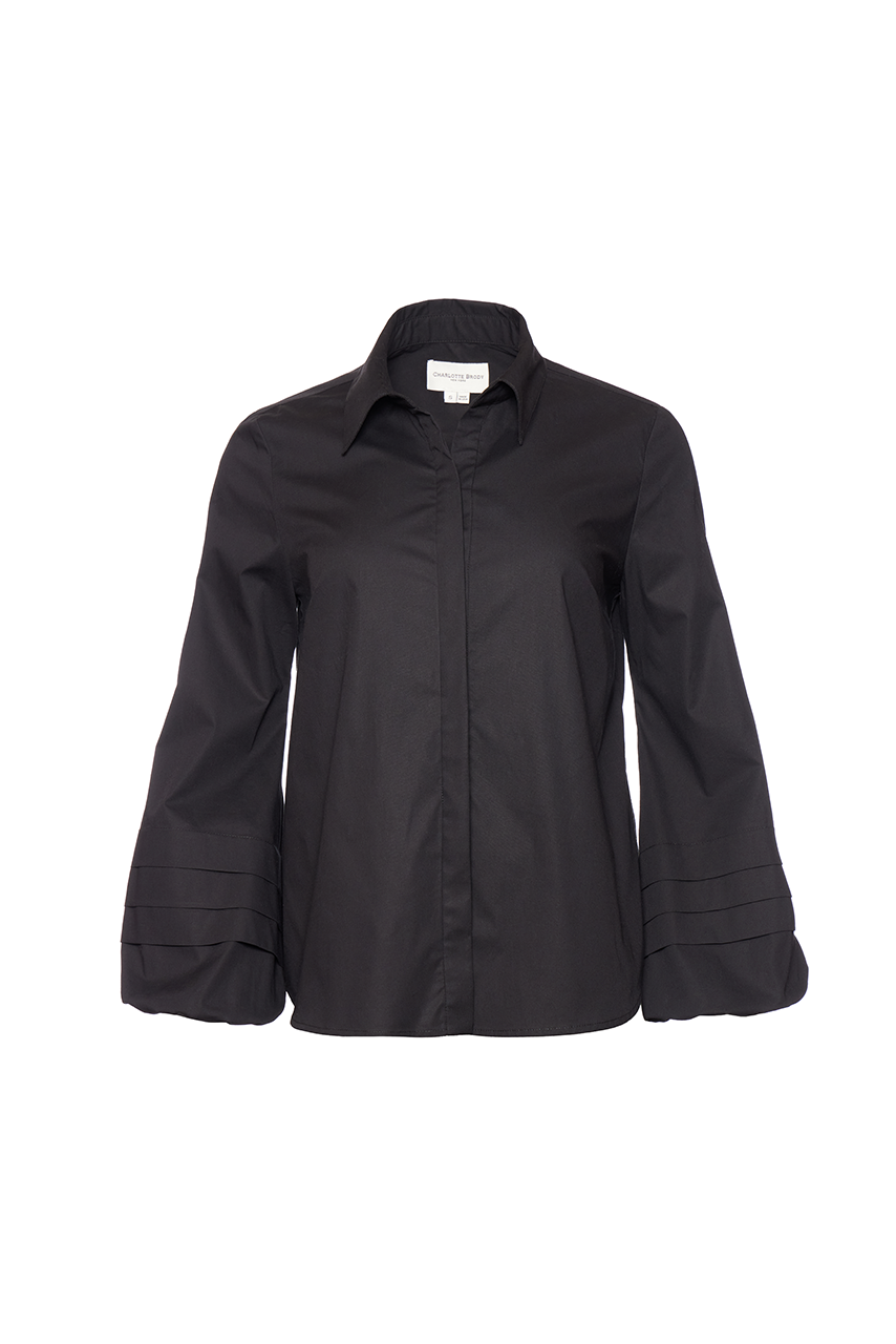 Trio Tuck Blouse - Black