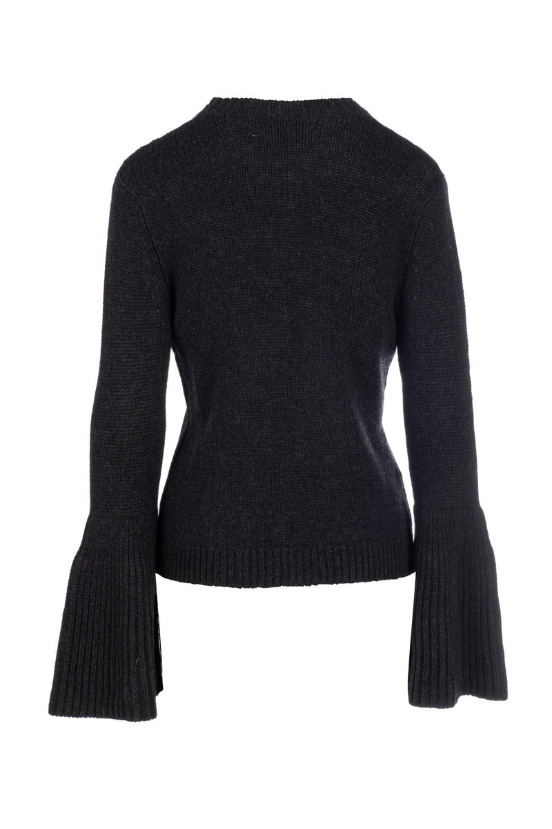 Trumpet Sleeve Sweater - Charcoal