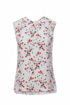 Sleeveless Ginger Blouse - Red Watercolor Floral