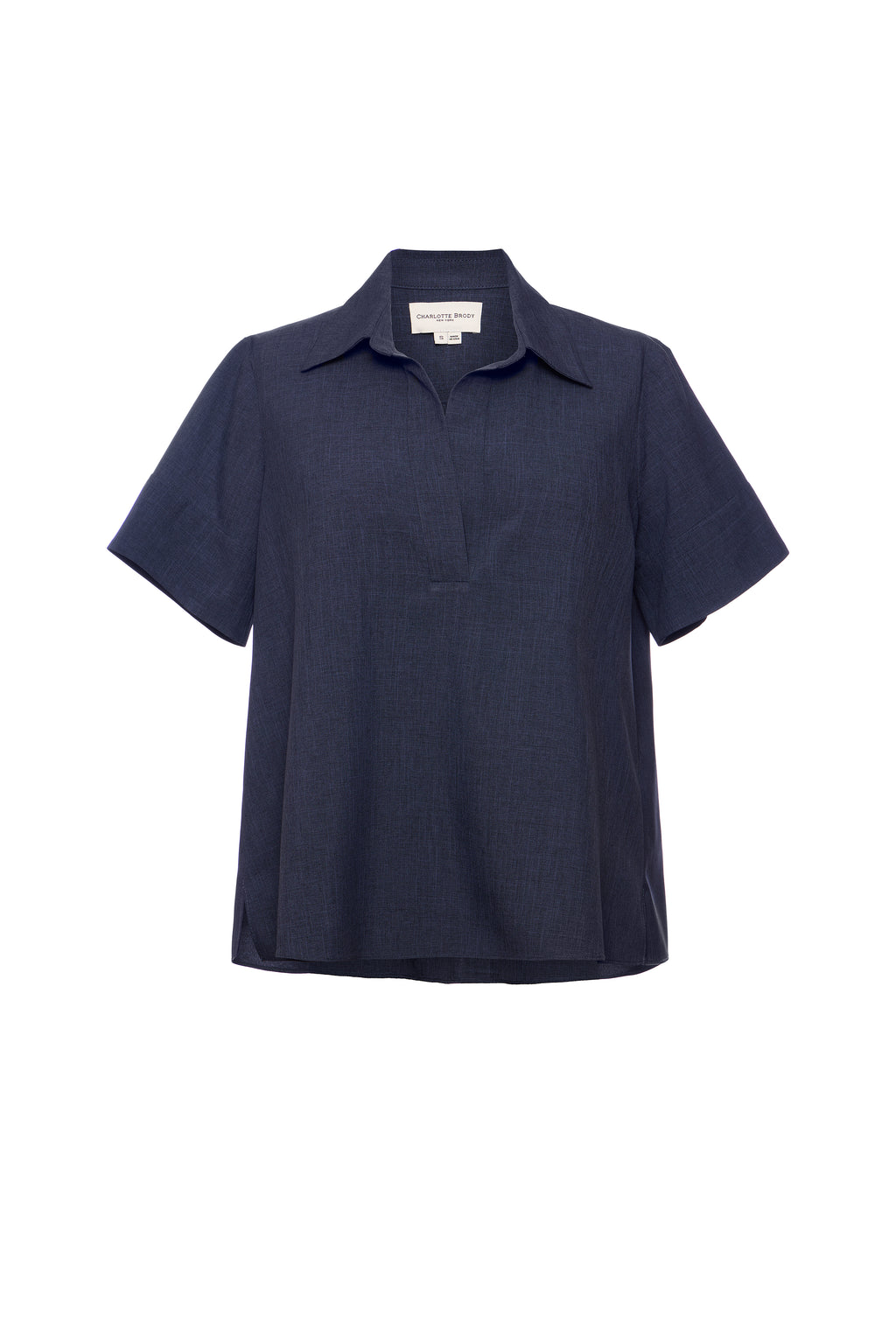 Prado Blouse Navy Poplin