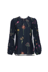 Gardenia Blouse - Navy Frida's Garden