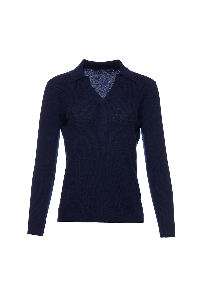 Polo Sweater - Navy