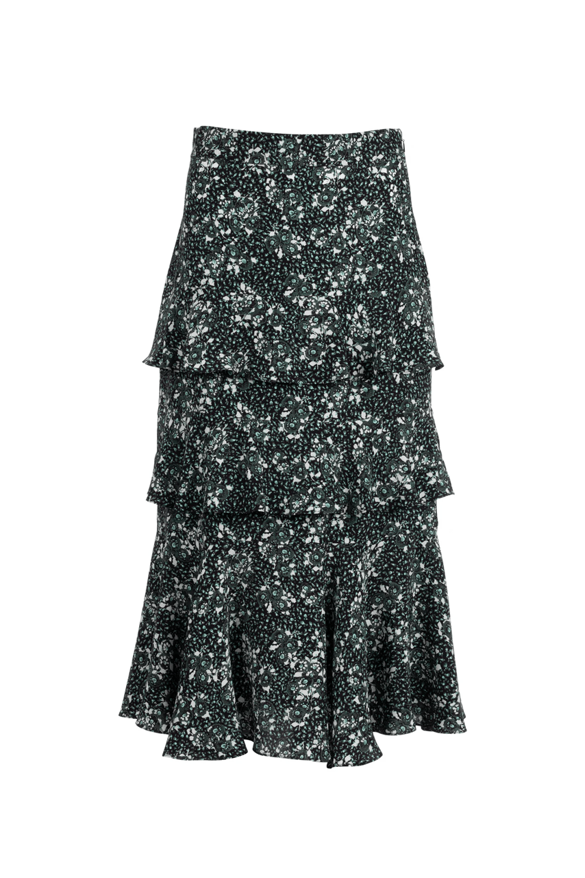 Cascade Ruffle Skirt - Olive Water Lily