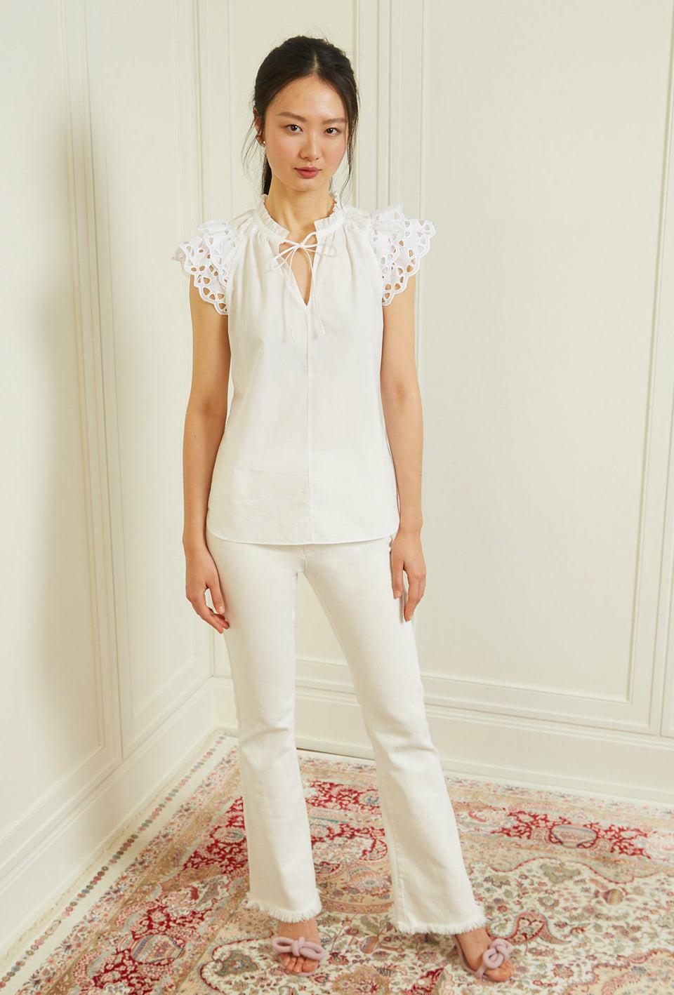 Butterfly Blouse - White Poplin