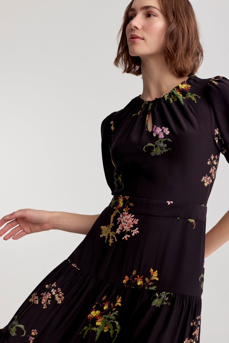 Bardot Dress Black Orchid Charmeuse