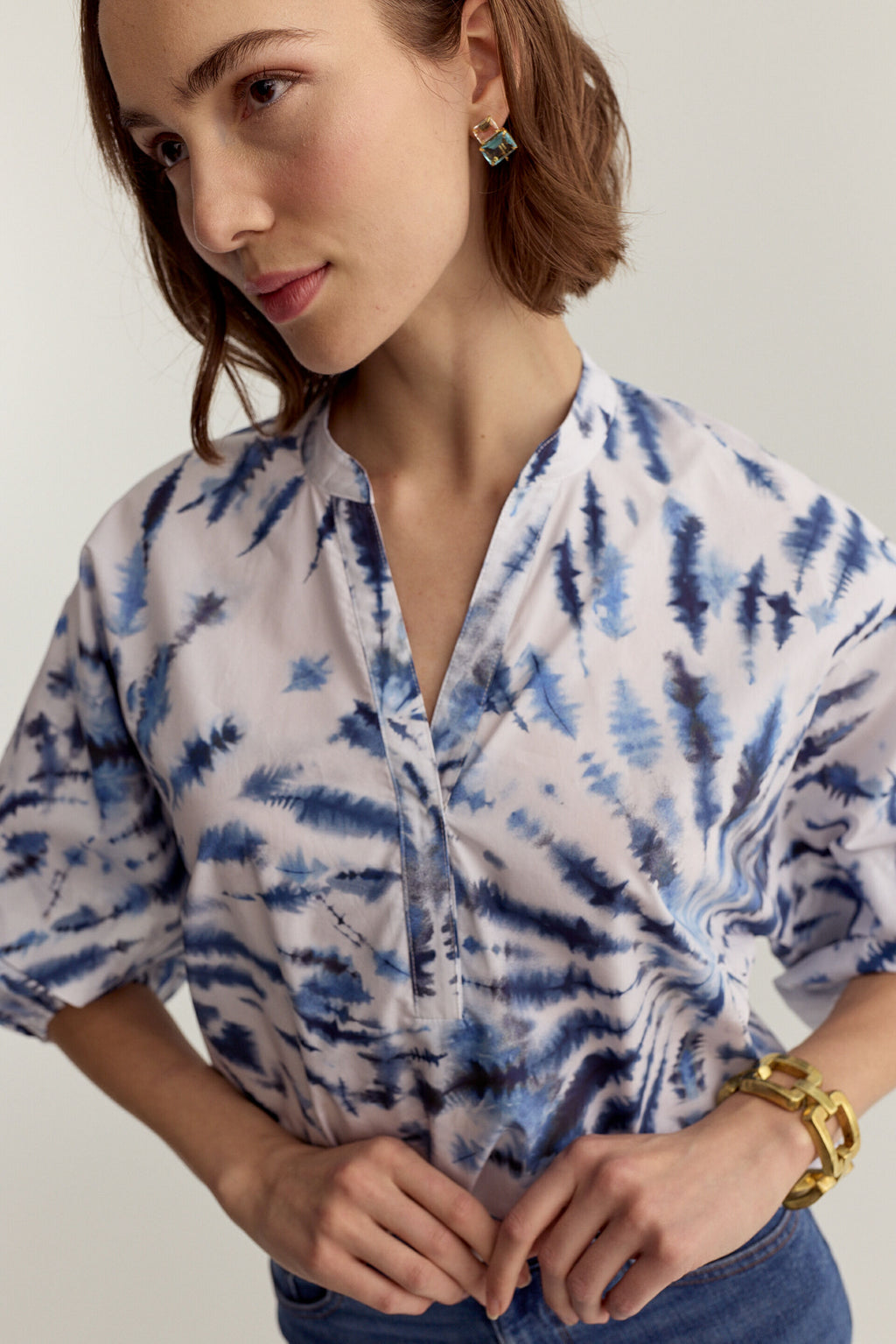 Bogart Blouse Blue Tie Dye