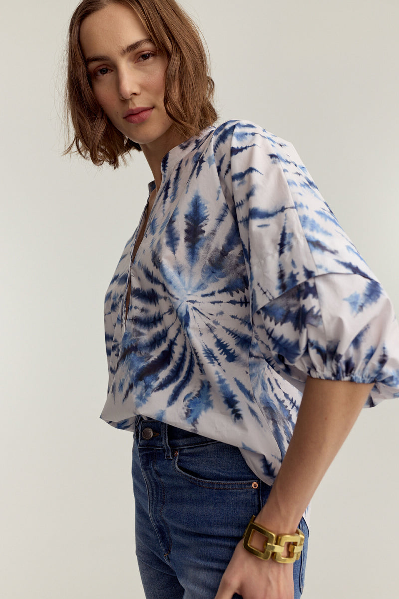 Bogart Blouse Blue Tie Dye