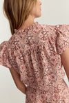 Dragonfly Blouse Pink Batik Sand Washed Silk