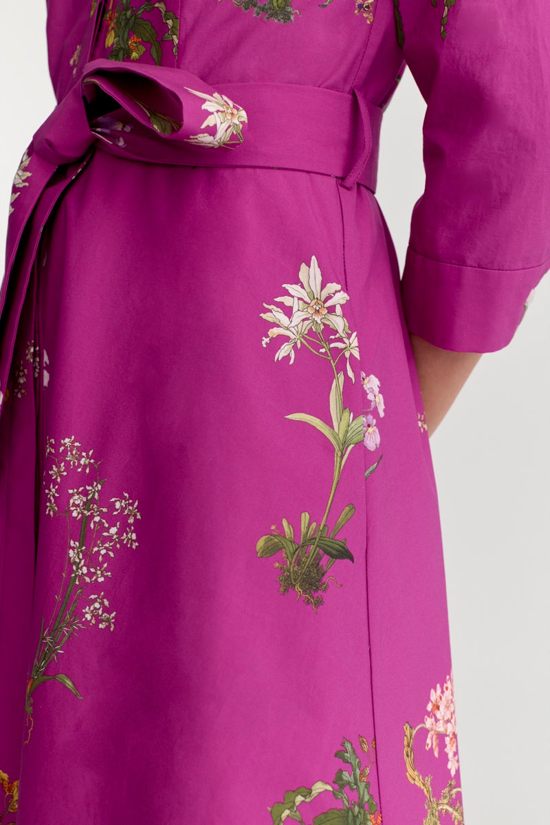 Hepburn Dress Fuchsia Orchid Poplin