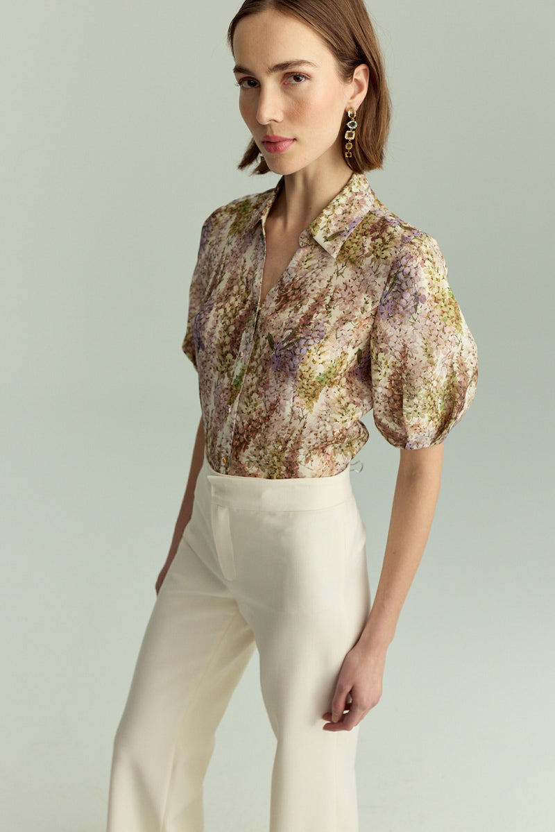 Chelsea Blouse - Lilac Wisteria Gazar