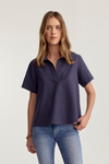 Prado Blouse Navy Poplin