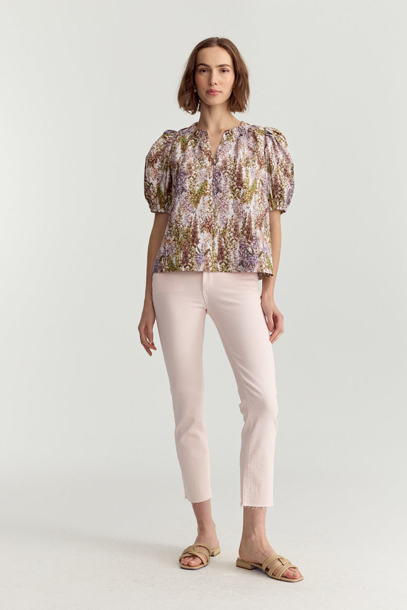 Puff Blouse Lilac Wisteria Poplin