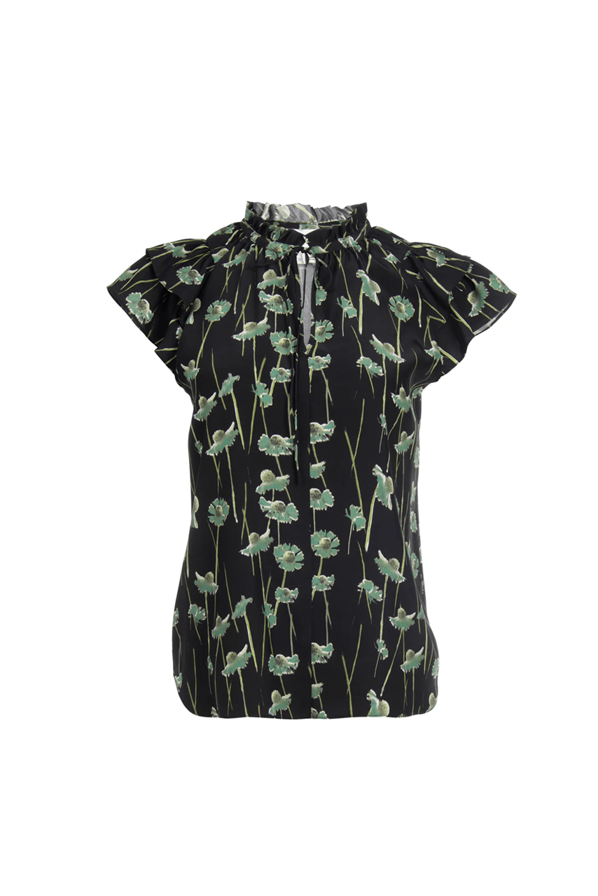 Butterfly Blouse - Lime Spanish Poppy