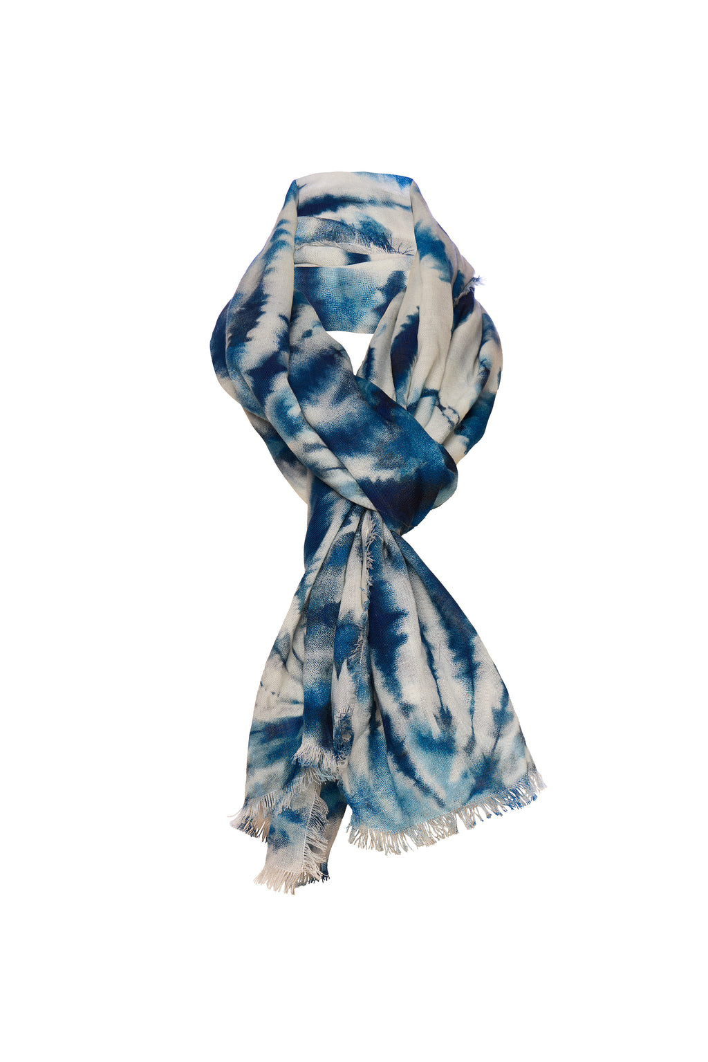 Merino Scarf - Blue Tie Dye