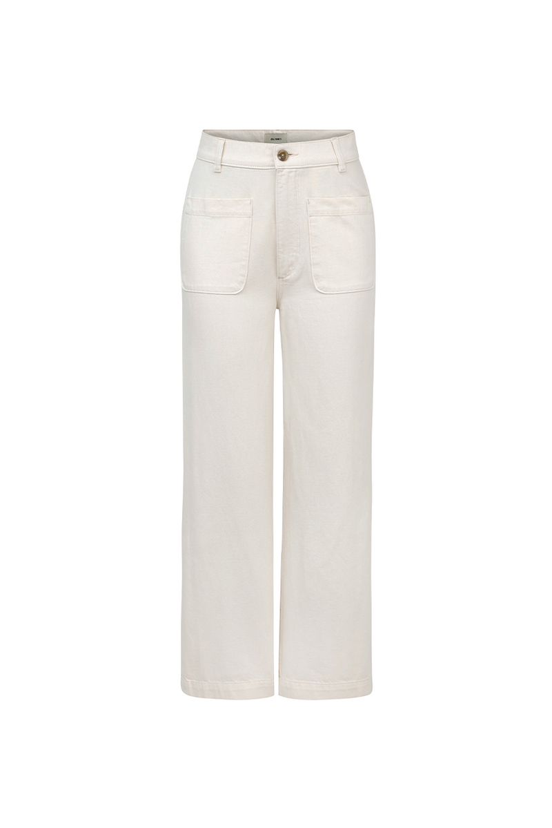 Hepburn Wide Leg Crop Jean Flax Hemp - Ships out Feb. 15