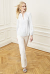 Straight Leg Pant - White Linen