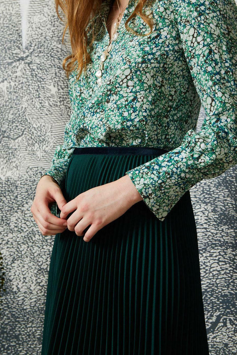 Laurel Blouse - Emerald Marble