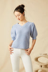 V Neck Cleo Sweater - Bluebell