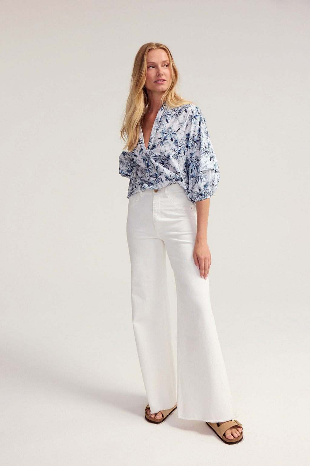 Hepburn Wide Leg Jean - White