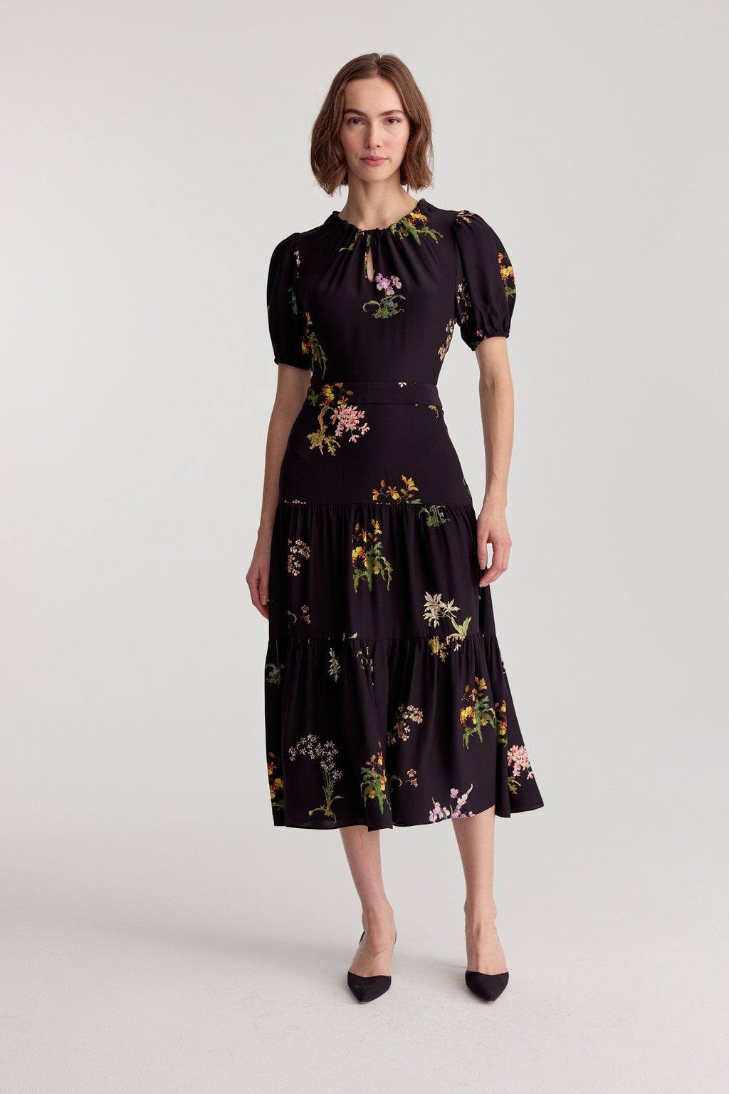 Bardot Midi Dress - Black Orchid