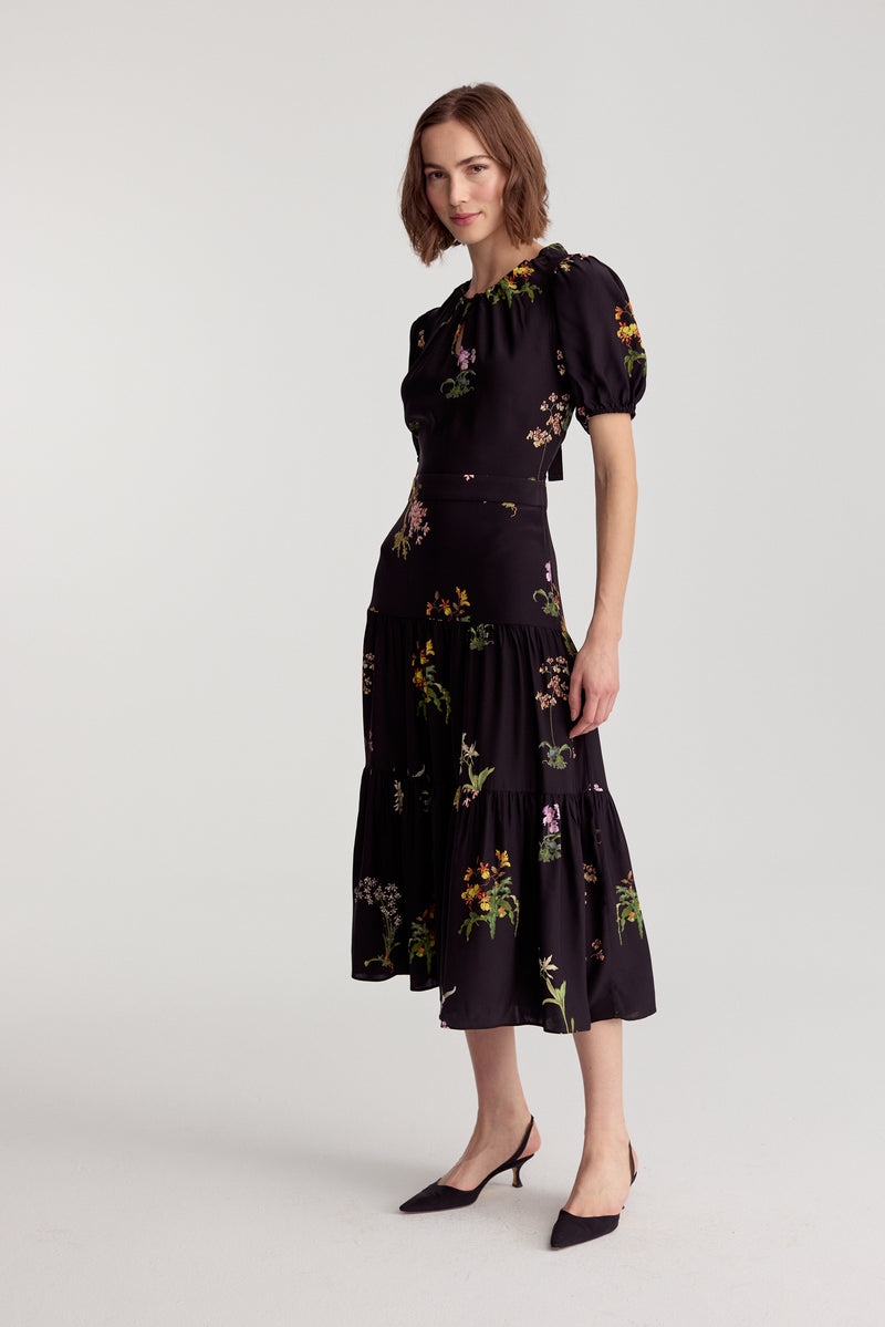 Bardot Midi Dress - Black Orchid