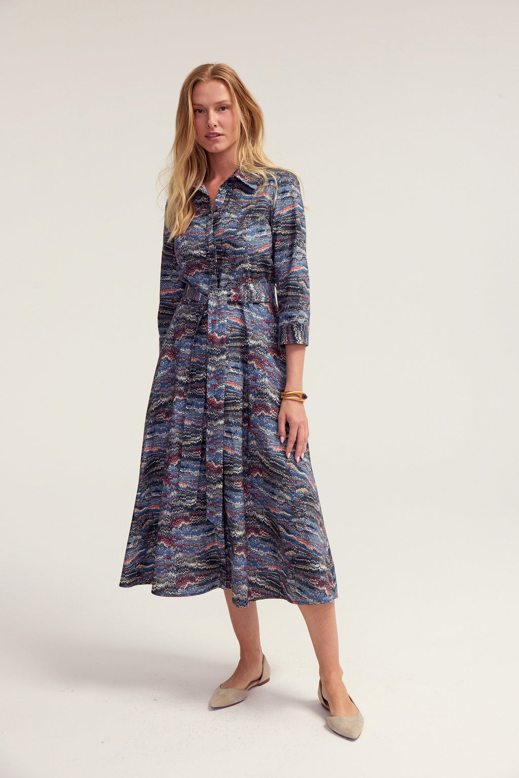 Hepburn Shirt Dress - Denim Feathering