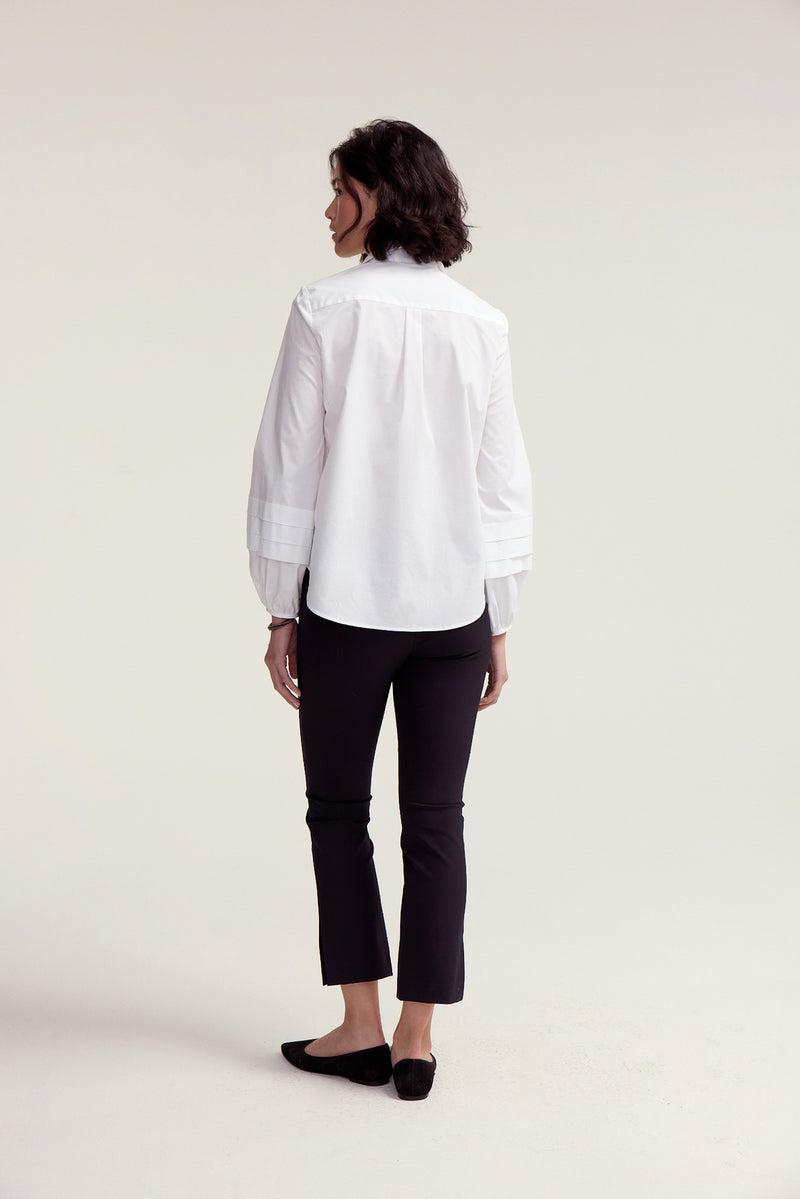 Trio Tuck Blouse - White