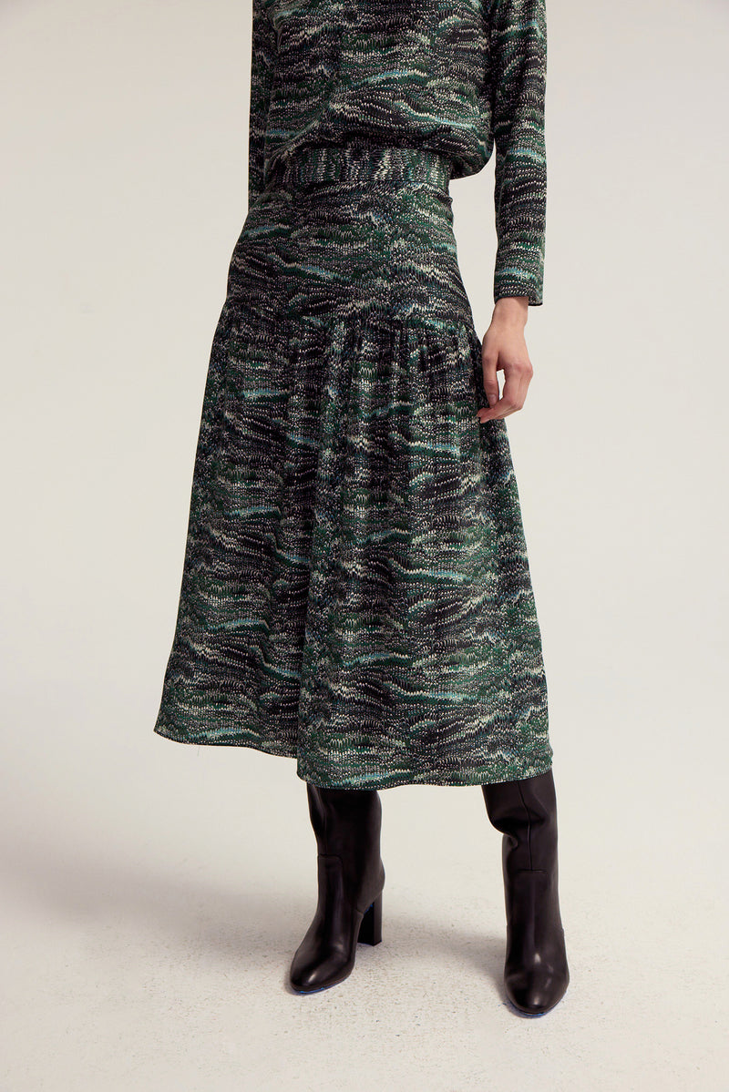 Oleanda Skirt - Green Feathering