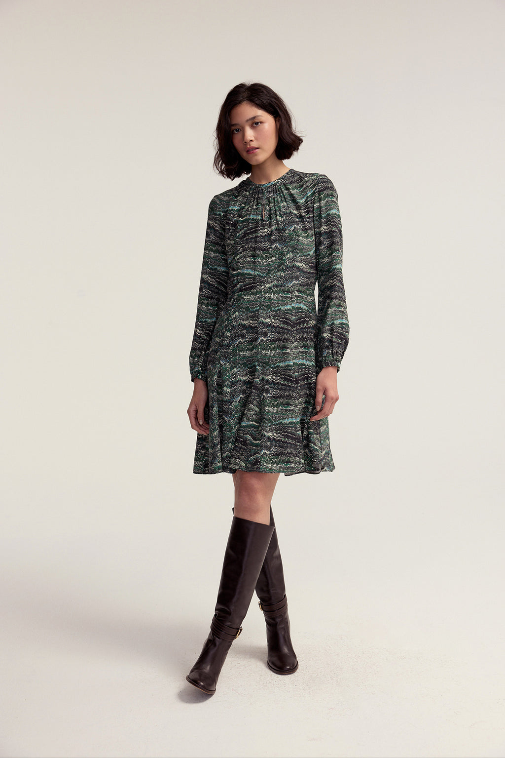 Petal Dress -  Green Feathering