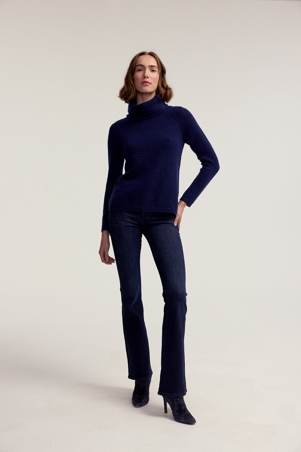 Funnel Neck Sweater - Navy