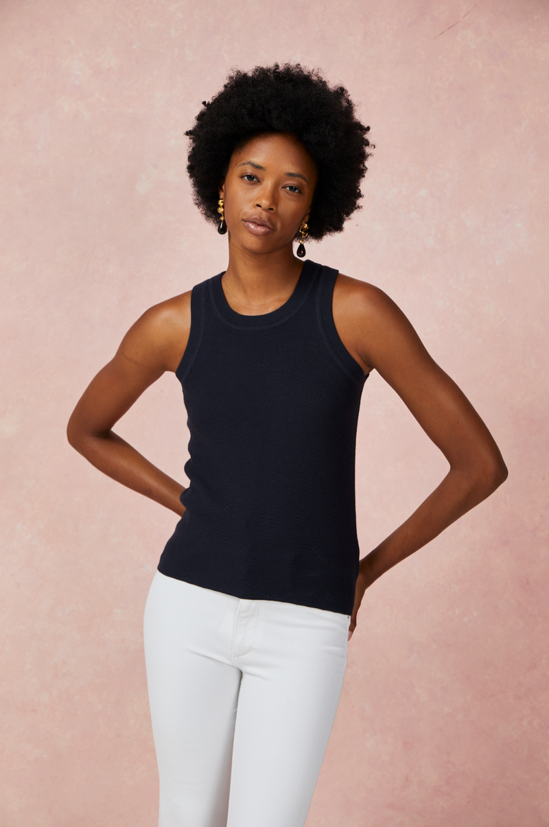 Sol Knit Tank - Navy