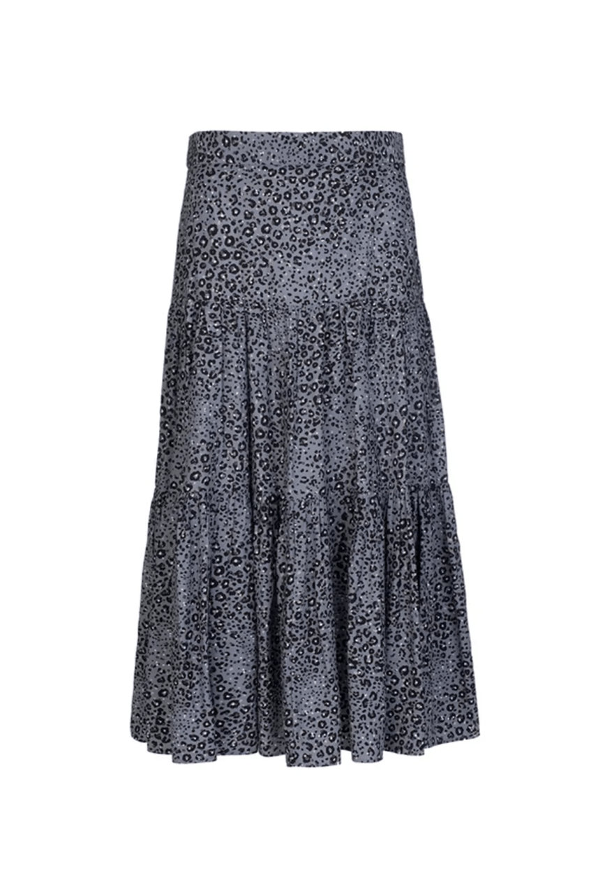 Tiered Midi Skirt - Smoky Jaguar