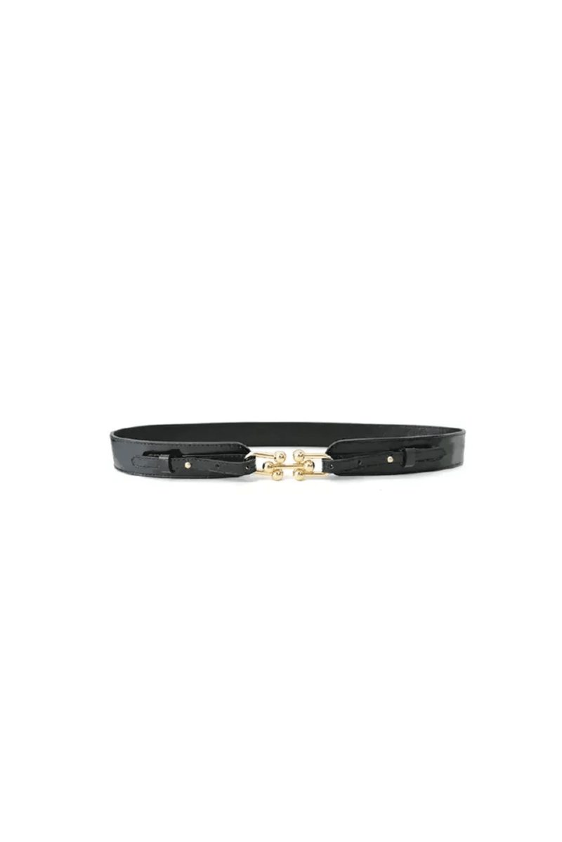 Globe Belt - Black Leather